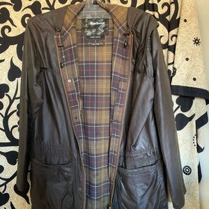 Barbour Durham waxed Jacket with hood size 36